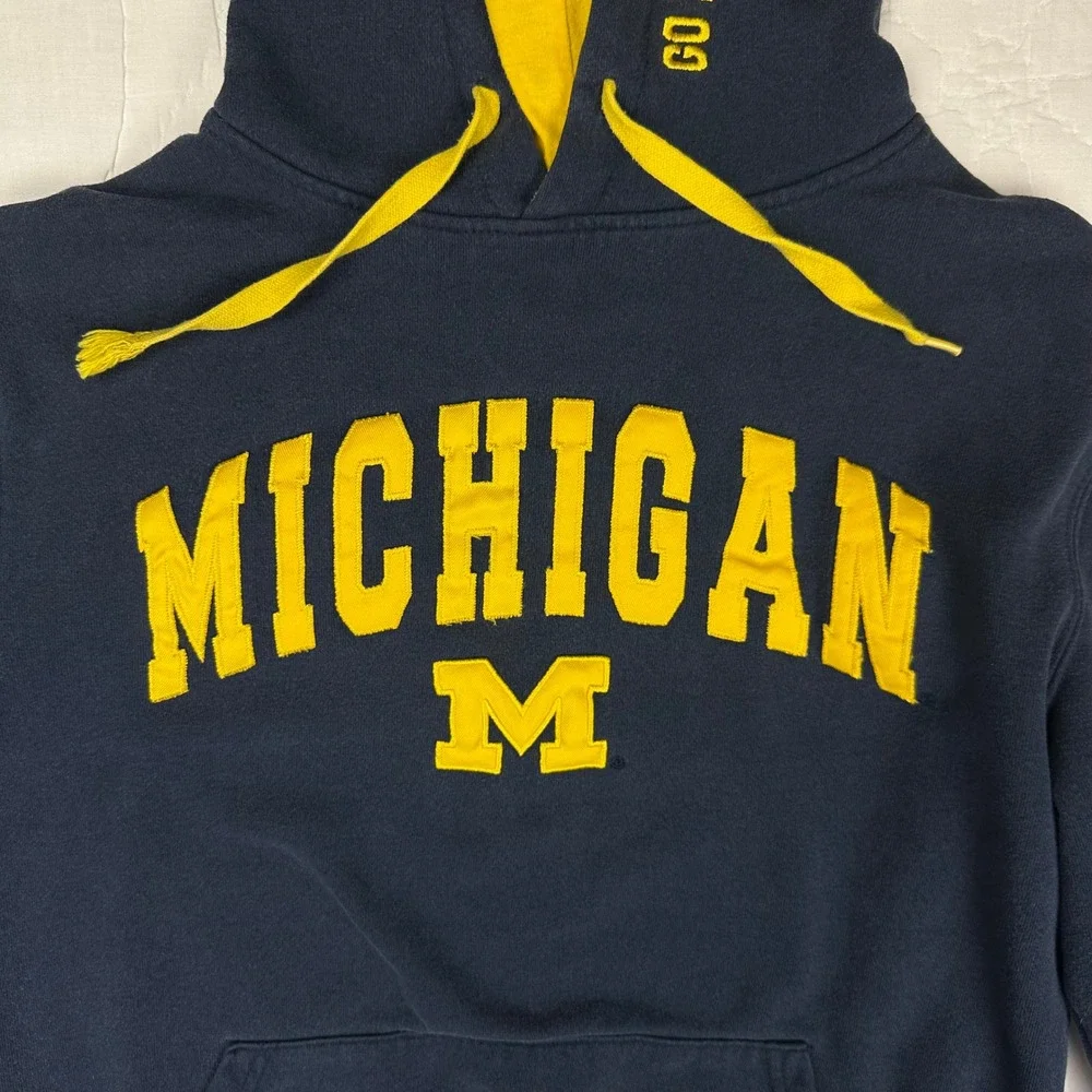 Stadium‎ Athletics Michigan Wolverines Navy Blue Yellow Hoodie Sweatshirt Size S
